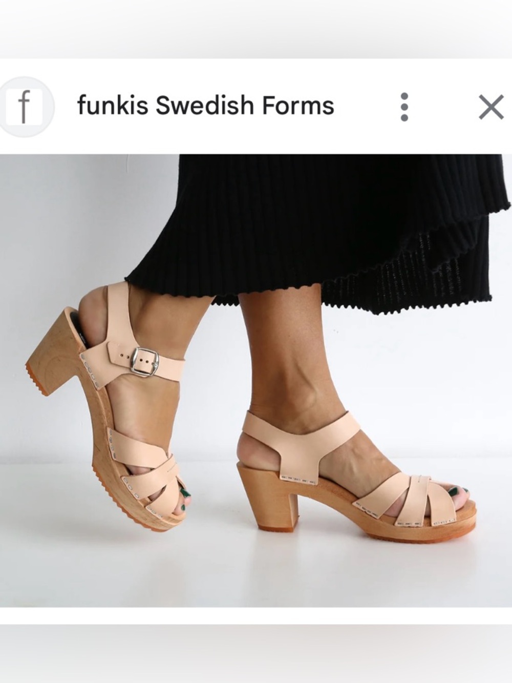 New Funkis Elska Swedish Clogs Brown Tan Leather